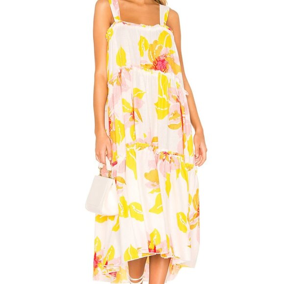 Free People Moonshine Midi Dress Neutral Dress NEW FLAW - Picture 1 of 8